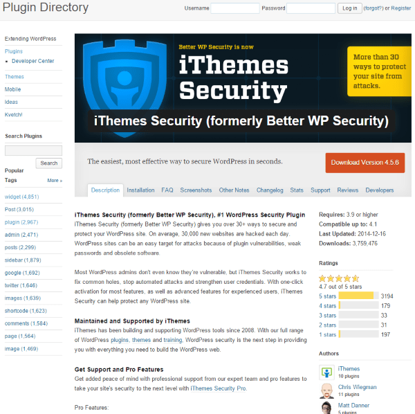 iThemes Security Plugin : Keeps Your Site Secure!